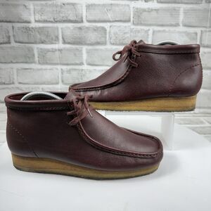 Clarks Original Men's Size 8 Burgundy Leather Lace Up Wallabee Boots